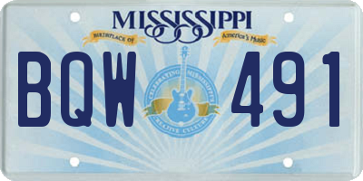 MS license plate BQW491