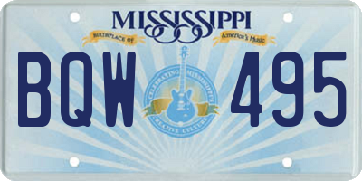MS license plate BQW495