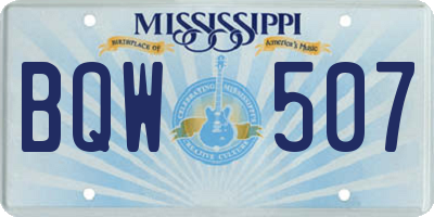 MS license plate BQW507