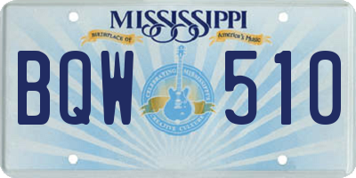 MS license plate BQW510