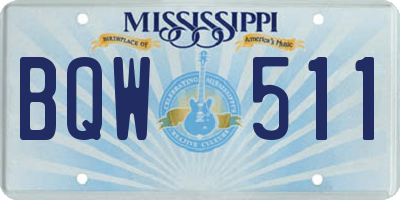 MS license plate BQW511