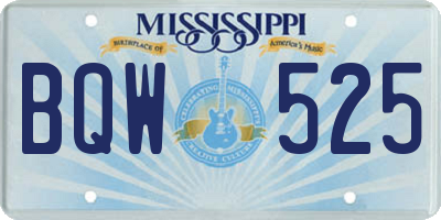 MS license plate BQW525