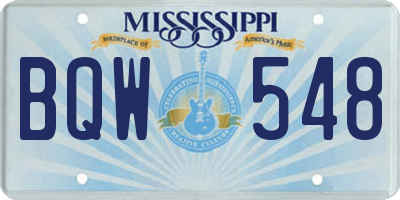 MS license plate BQW548