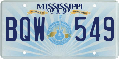 MS license plate BQW549