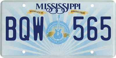 MS license plate BQW565