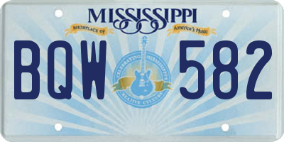 MS license plate BQW582