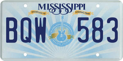 MS license plate BQW583