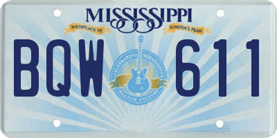 MS license plate BQW611