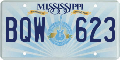 MS license plate BQW623