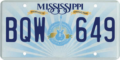 MS license plate BQW649