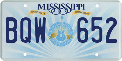 MS license plate BQW652