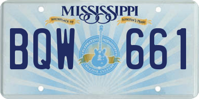MS license plate BQW661