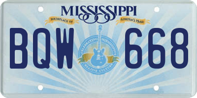 MS license plate BQW668
