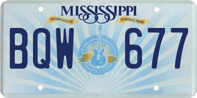 MS license plate BQW677