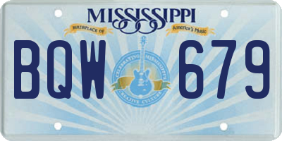 MS license plate BQW679