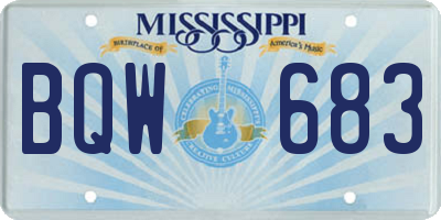 MS license plate BQW683