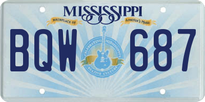 MS license plate BQW687
