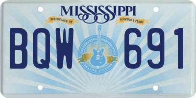 MS license plate BQW691