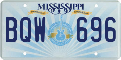 MS license plate BQW696
