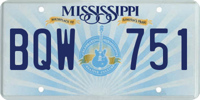 MS license plate BQW751