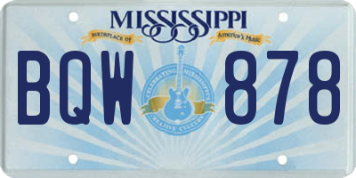 MS license plate BQW878