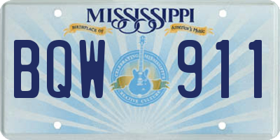 MS license plate BQW911