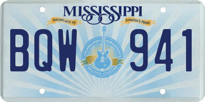 MS license plate BQW941