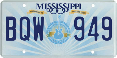 MS license plate BQW949