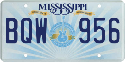 MS license plate BQW956