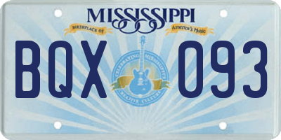 MS license plate BQX093