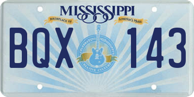 MS license plate BQX143
