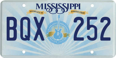 MS license plate BQX252