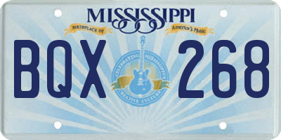 MS license plate BQX268