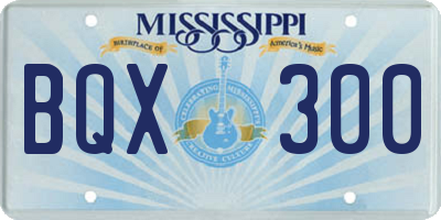 MS license plate BQX300