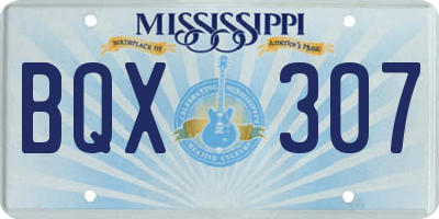 MS license plate BQX307