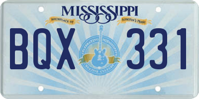 MS license plate BQX331