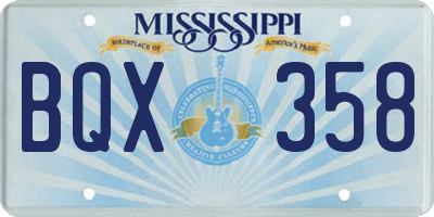 MS license plate BQX358