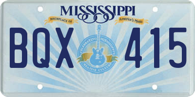 MS license plate BQX415