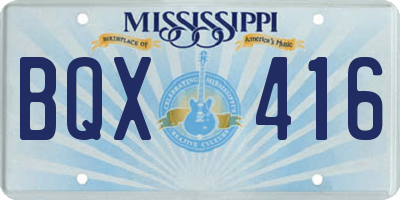 MS license plate BQX416