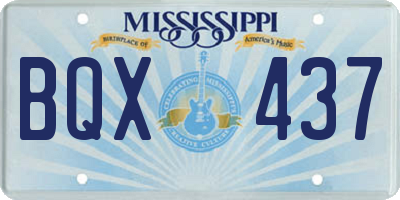 MS license plate BQX437