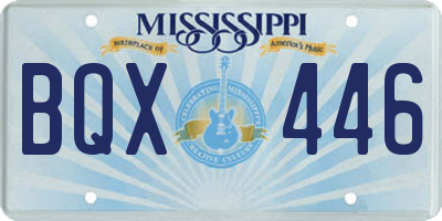 MS license plate BQX446