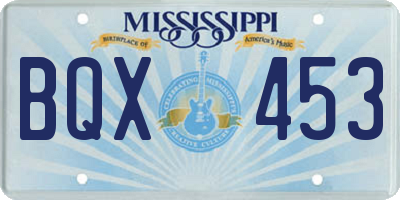 MS license plate BQX453