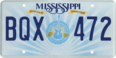 MS license plate BQX472