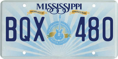 MS license plate BQX480