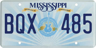 MS license plate BQX485