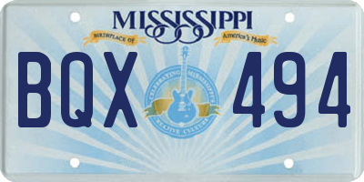 MS license plate BQX494