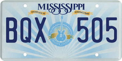 MS license plate BQX505