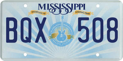 MS license plate BQX508
