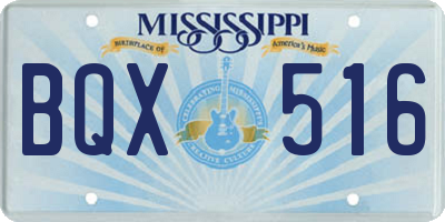MS license plate BQX516