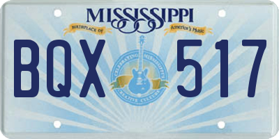 MS license plate BQX517